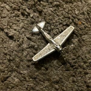 Silver vintage plane pin